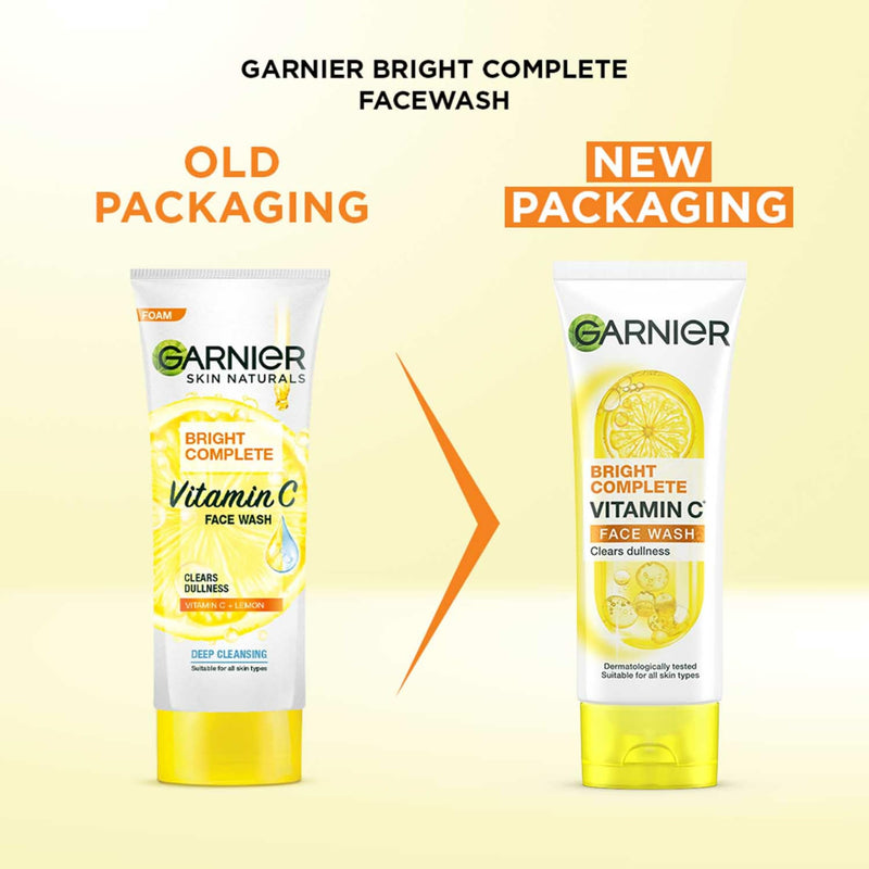 Garnier Skin Naturals, Facewash, Cleansing and Brightening, Bright Complete 50g| Pack of 2 (50g×2=100g)