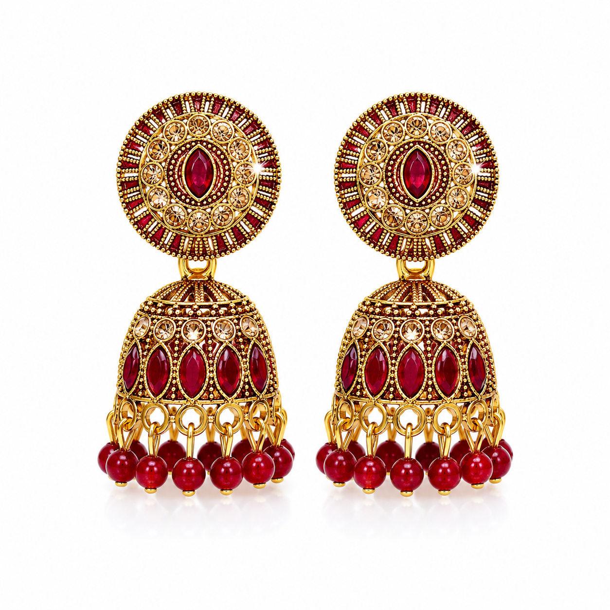 Anti Tarnish Classic Mehrun Stone Hanging Earrings✨