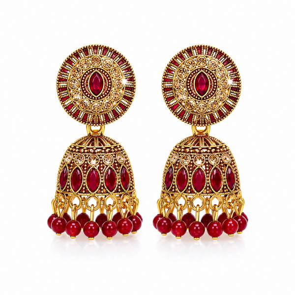 Anti Tarnish Classic Mehrun Stone Hanging Earrings✨