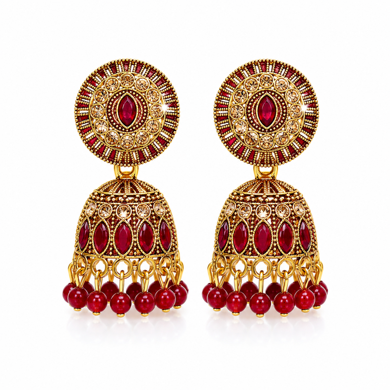 Anti Tarnish Classic Mehrun Stone Hanging Earrings✨