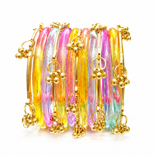 Multicolor Jelly Kashmiri Bangles Pack of 8 |