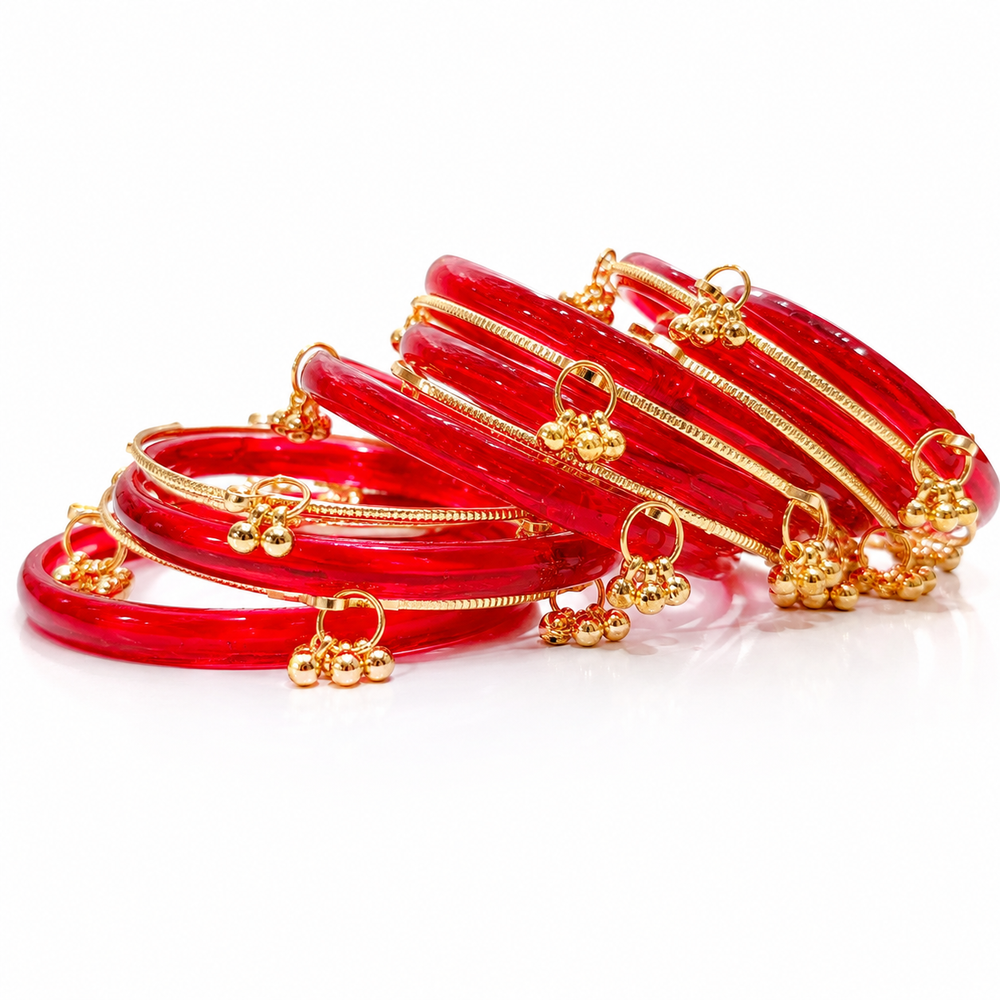 Trendy Red Jelly Kashmiri Style Bangle – Lightweight & Stylish