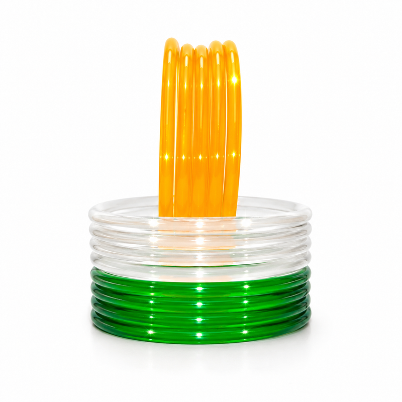 Anti-Tarnish Tiranga Bangles Set | Stylish Tiranga Bangles for Women & Girls✨