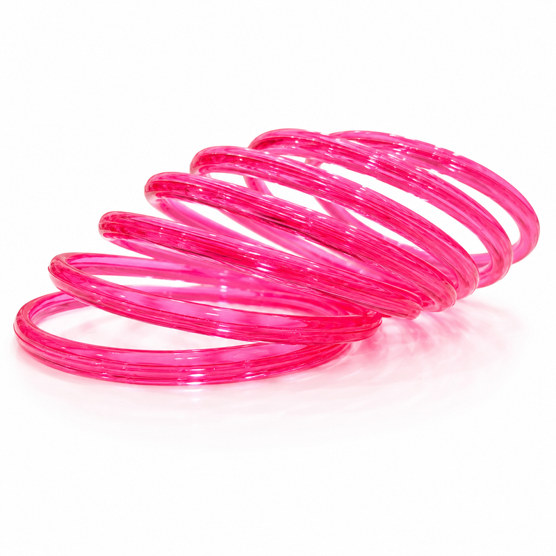 Red Transparent Jelly Bangles for Women & Girls | Pack of 12