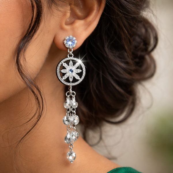 Luxury Kashmiri Design Crystal Dangle Earrings✨