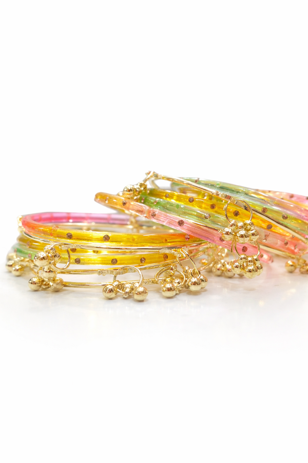 Kashmiri Trending Ghungroo Bangles – Multi Colorful Glass Chudi (Pack of 12)