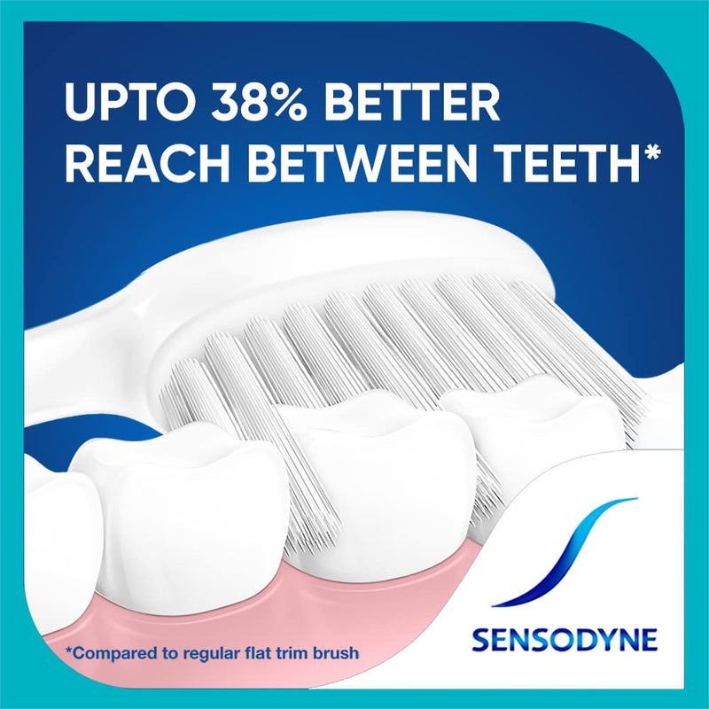 Sensodyne Deep Clean Toothbrush | Extra Soft Bristles Tooth Brush | Effective Cleaning, Gentle on Teeth, Toothbrush Set Pack of 3 (Buy 2 Get 1 Free), Multicolour | Dentist Recommended Brand