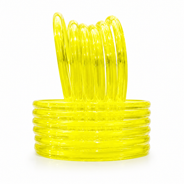 Trendy Yellow Transparent Bangles for Girls & Women | Pack of 12