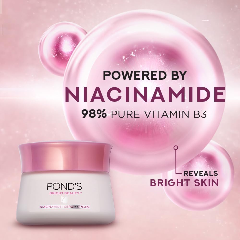 POND'S Bright Beauty Day Cream 23g, Non-Oily, Mattifying Daily Face Moisturizer, SPF 15 - With Niacinamide to Lighten Dark Spots for Glowing Skin| pack of 2 (2×23=46g)