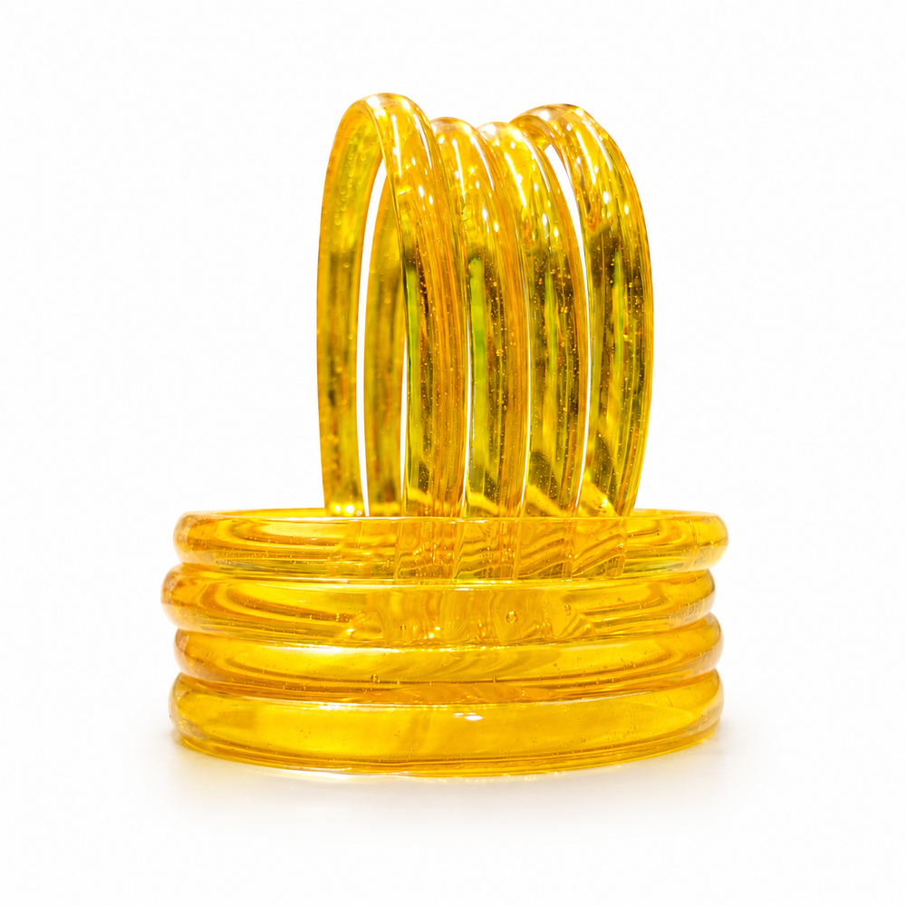 Trendy Honey Gold Jelly Bangles for Girls & Women – Stylish Daily Wear