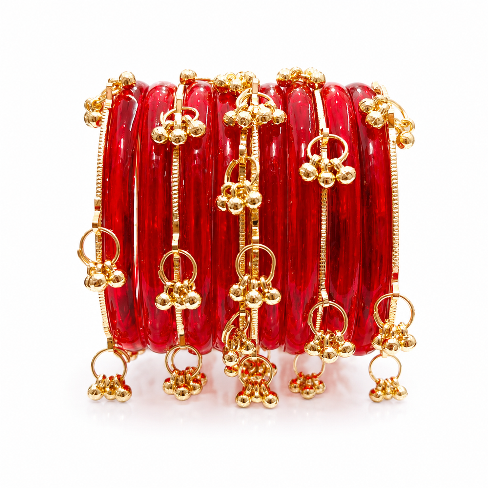 Trendy Red Jelly Kashmiri Style Bangle – Lightweight & Stylish