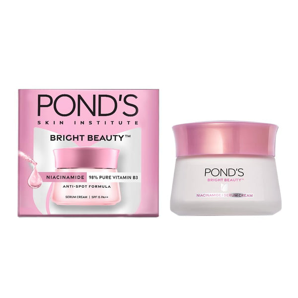 Pond's Bright Beauty Light Cream with UV Filter | Niasorcinol | 100x Better than Vitamin C | Niacinamide | Fades Dark Spots, Brightens Skin, 50g