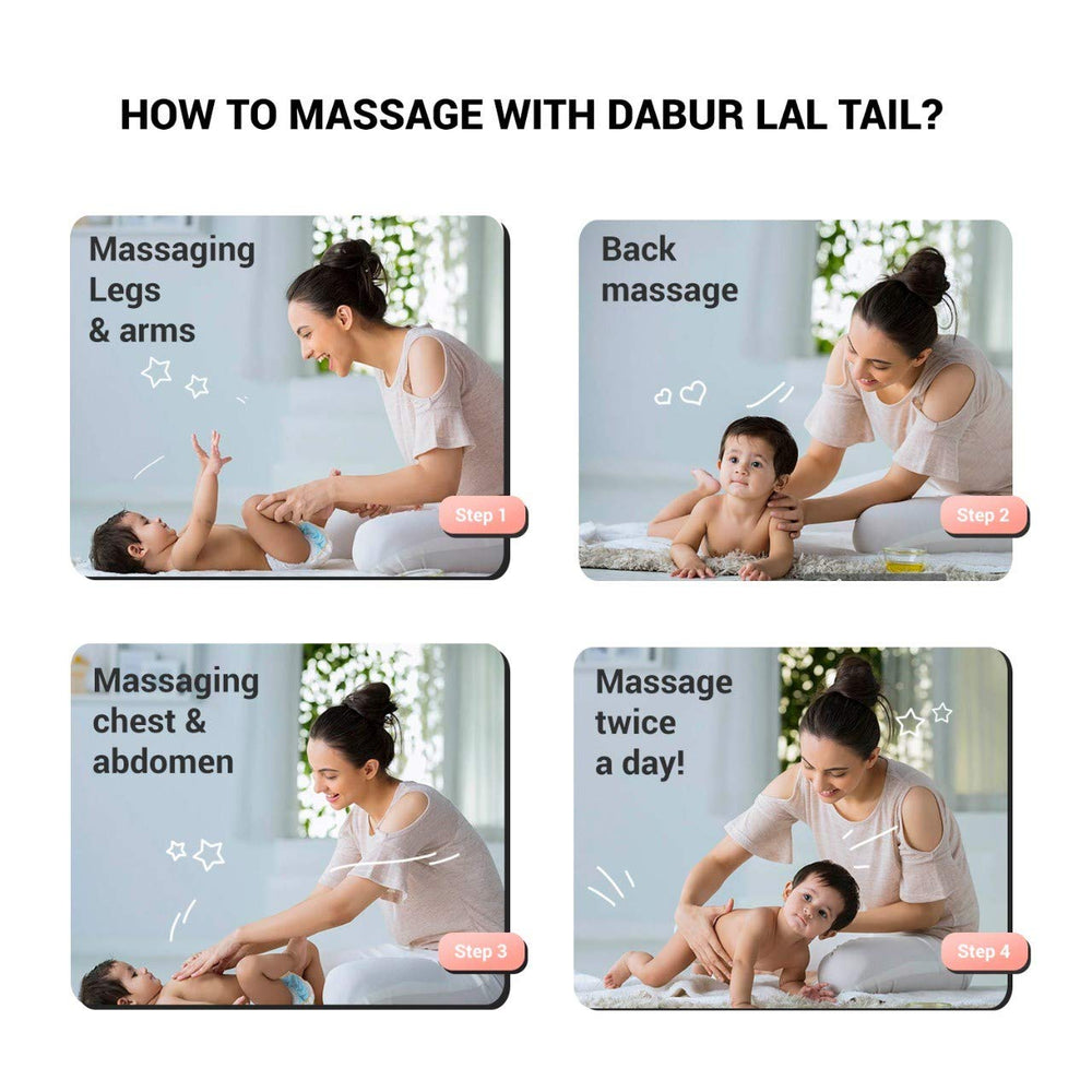 Dabur Lal Tail : Ayurvedic Baby Oil|Clinically Tested 2x Faster Physical Growth for Stronger Bones and Muscles- 200 ml