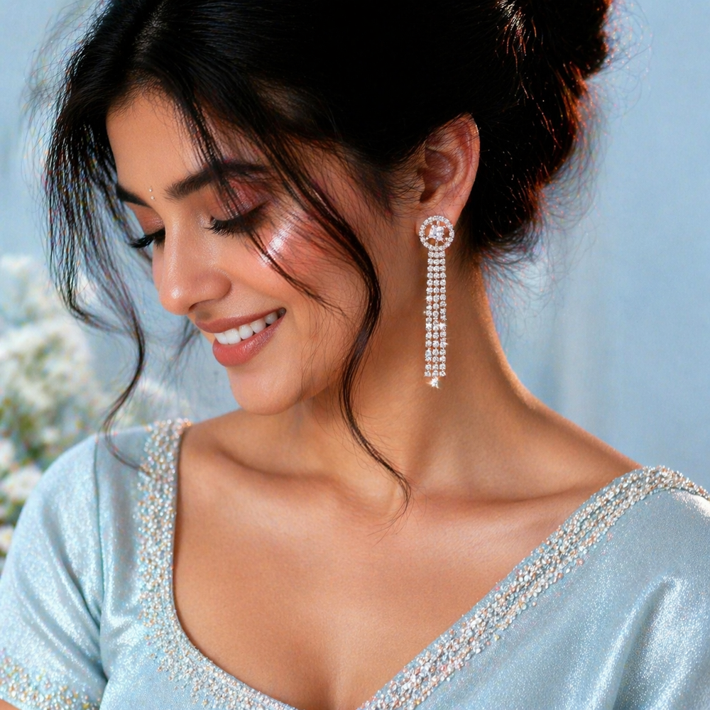 Anti-Tarnish Crystal Drop Earrings – Premium Shine