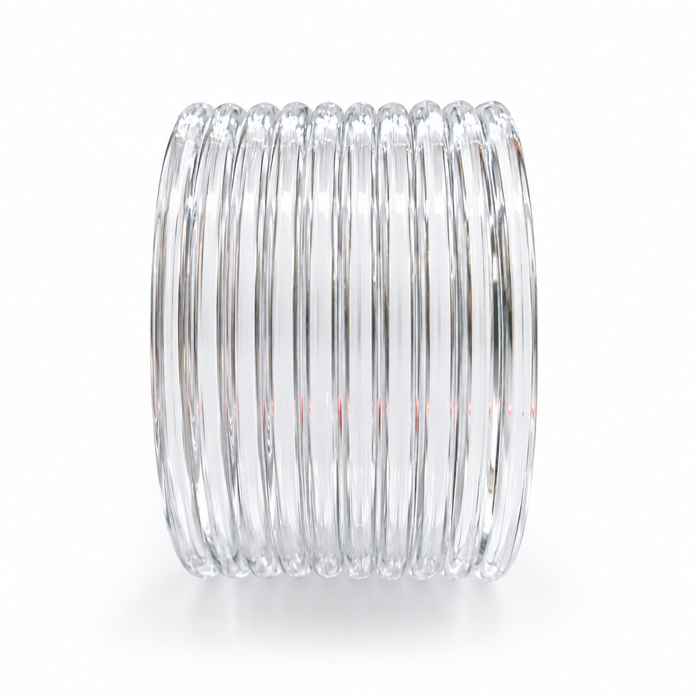 White Trendy Transparent Jelly Bangles for Girls & Women | Pack of 12