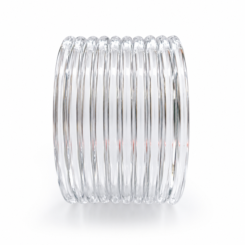 White Trendy Transparent Jelly Bangles for Girls & Women | Pack of 12