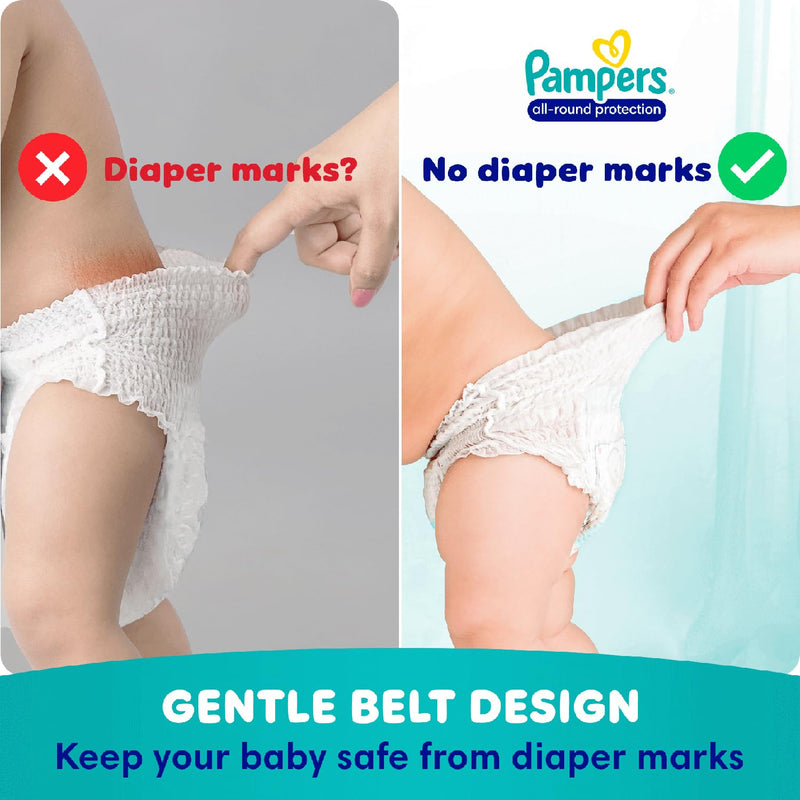 Pampers Happy Sleep Pant Style Baby Diapers, Large (S),10 Count, 1 Pampers = 1 Night Sleep, with Anti Rash Shield, 4-8 Kg Diapers