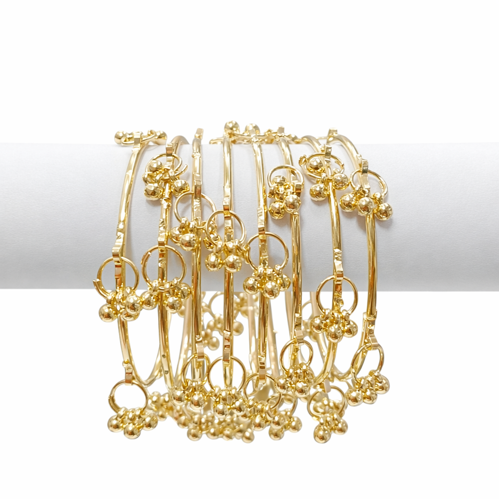 Kashmiri Trending Ghungroo Gold Plated Bangles For women & Girls (Pack of 8)