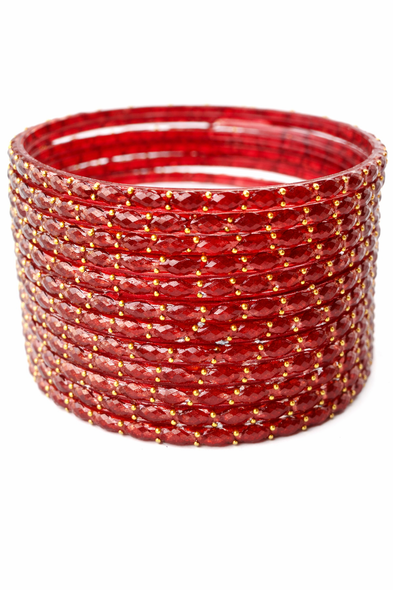 Classic Mehrun Crystal Look Bangles Set of 12