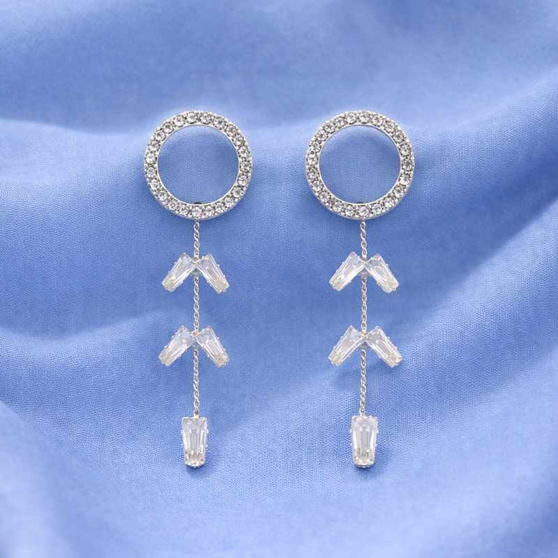 Luxury Crystal Chain Drop Earrings – Anti-Tarnish Finish