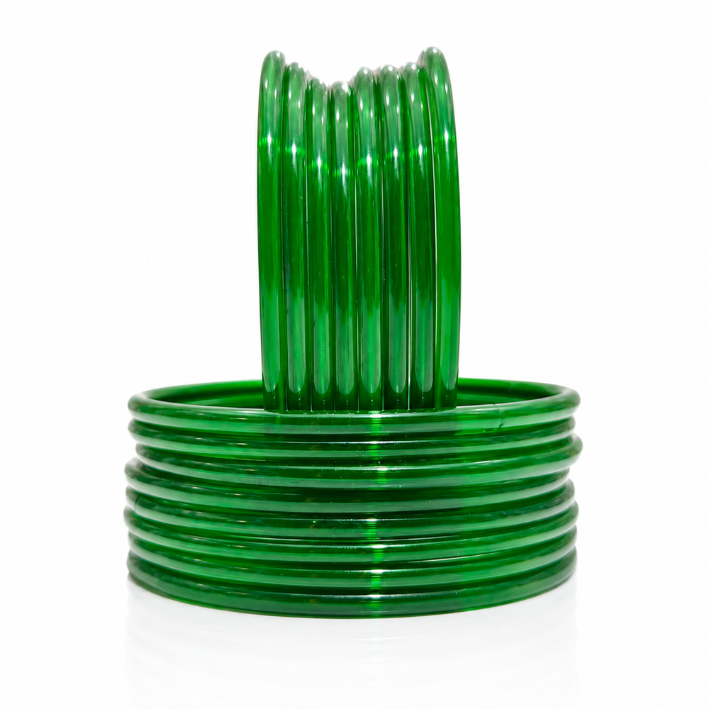 Sawan Special Green Gopi Bangles Set – Pack of 24 Pcs