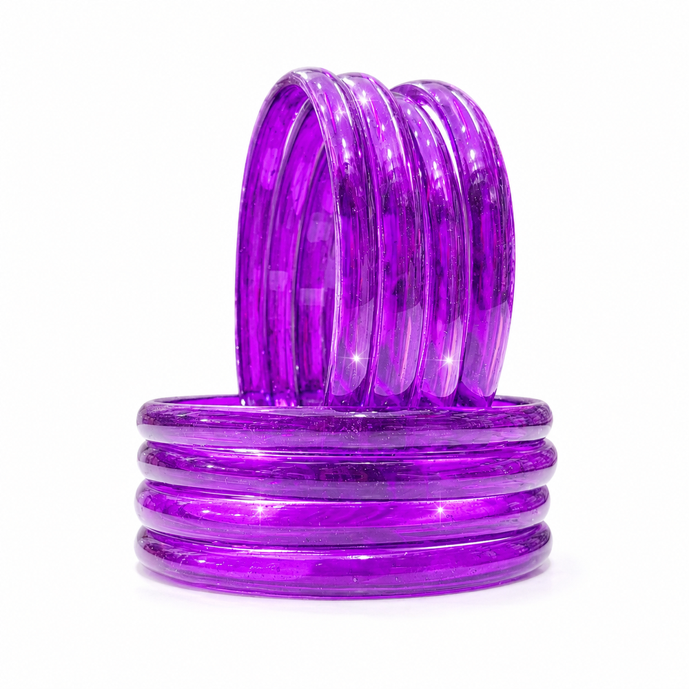 New Trending Purple Jelly Bangles Set for Women & Girls  Pack of 8 Pcs