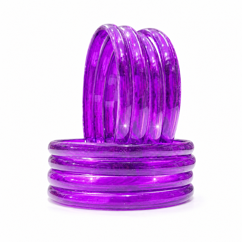 New Trending Purple Jelly Bangles Set for Women & Girls  Pack of 8 Pcs