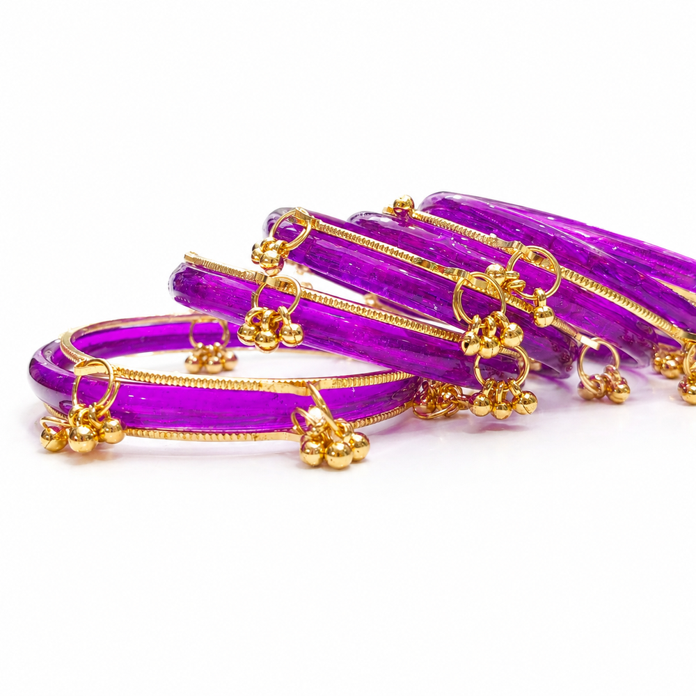 New Trending Purple Jelly Kashmiri Bangles Set for Women & Girls