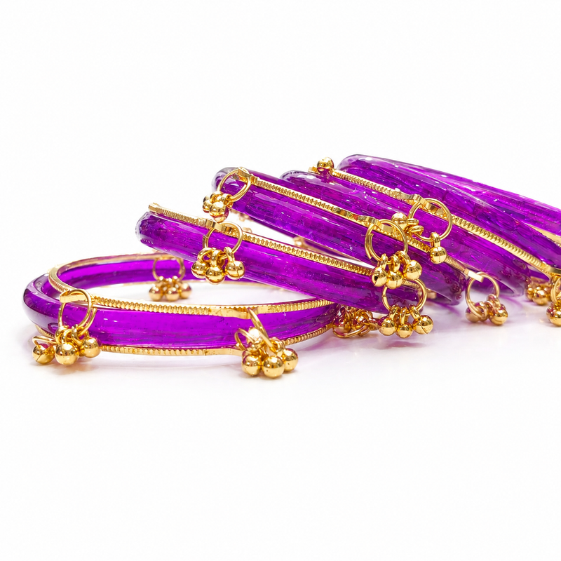 New Trending Purple Jelly Kashmiri Bangles Set for Women & Girls