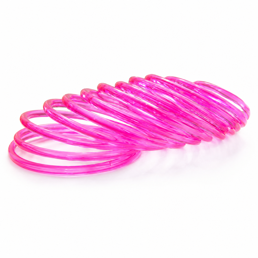 Baby Pink Jelly Bangles for Women & Girls | Pack of 12