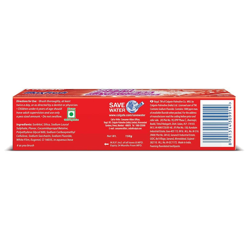 Colgate Maxfresh Red Gel Toothpaste Spicy Fresh, 150G Combo Pack, Freshness