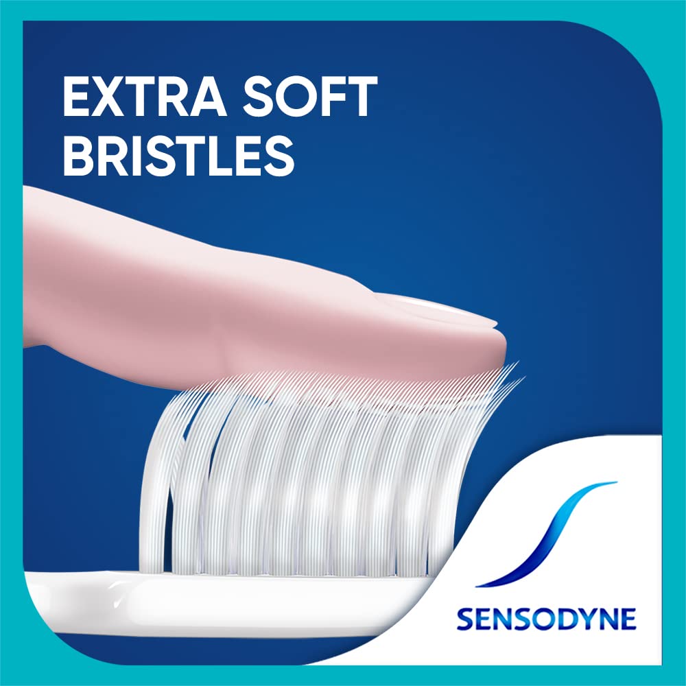 Sensodyne Deep Clean Toothbrush | Extra Soft Bristles Tooth Brush | Effective Cleaning, Gentle on Teeth, Toothbrush Set Pack of 3 (Buy 2 Get 1 Free), Multicolour | Dentist Recommended Brand