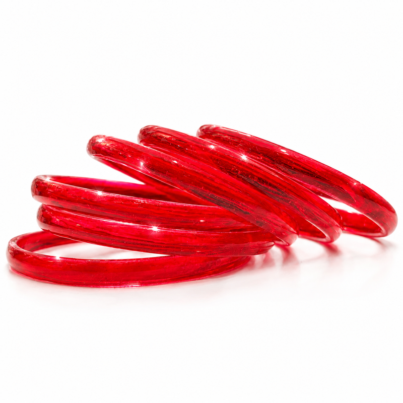 Red Jelly Bangles Set – Lightweight with cute and classy look