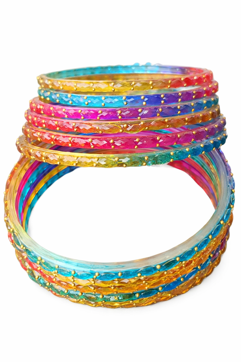 Classic Multi-Colour Designer Bangles with Glossy Finish | Set of 12