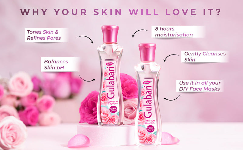 Dabur Gulabari Premium Rose Water with No Paraben for Cleansing and Toning - 250ml