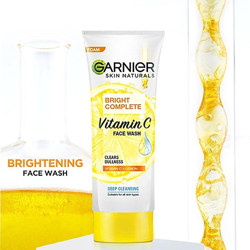 Garnier Skin Naturals, Facewash, Cleansing and Brightening, Bright Complete 50g| Pack of 2 (50g×2=100g)