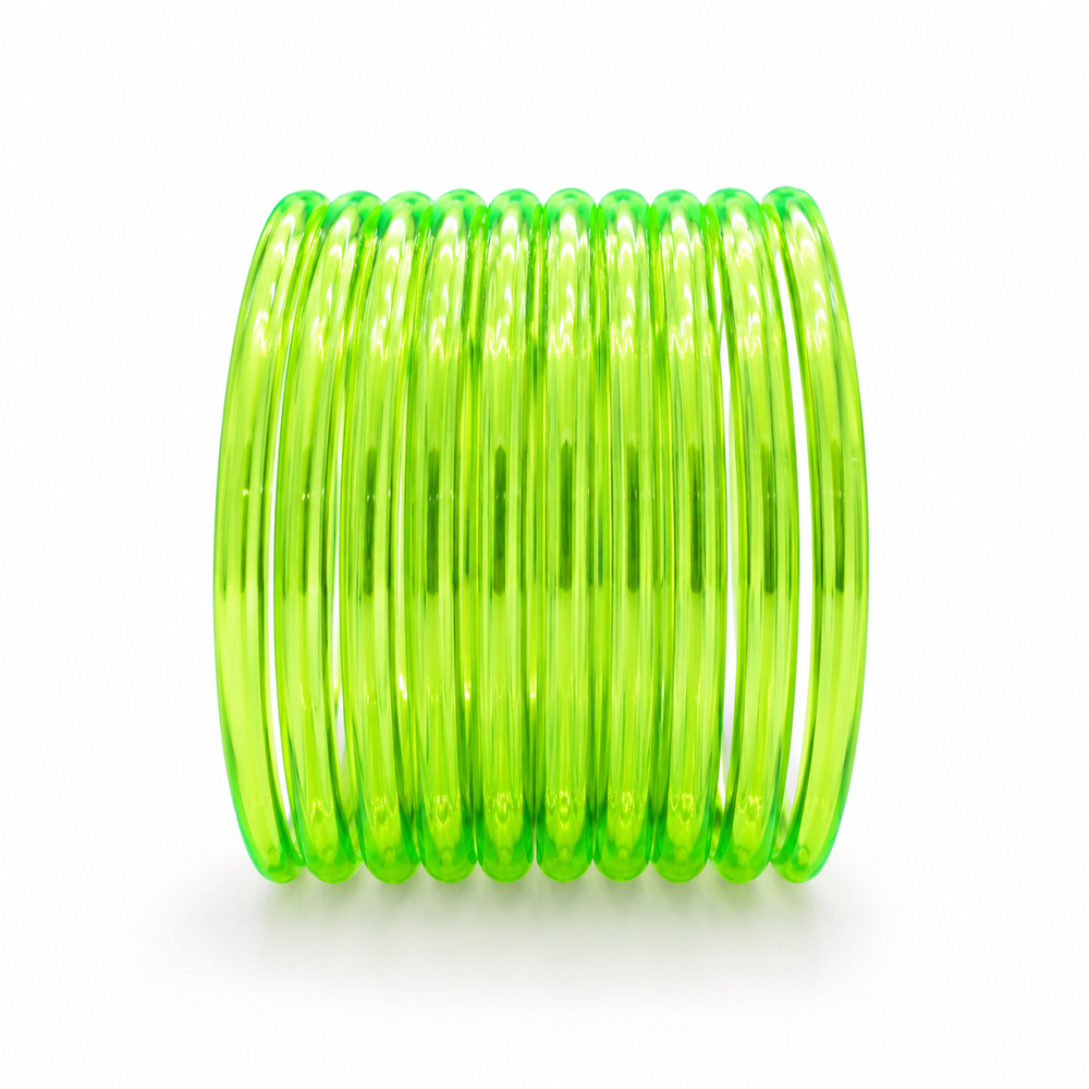 Light Green Jelly Bangles for Women & Girls | Pack of 12
