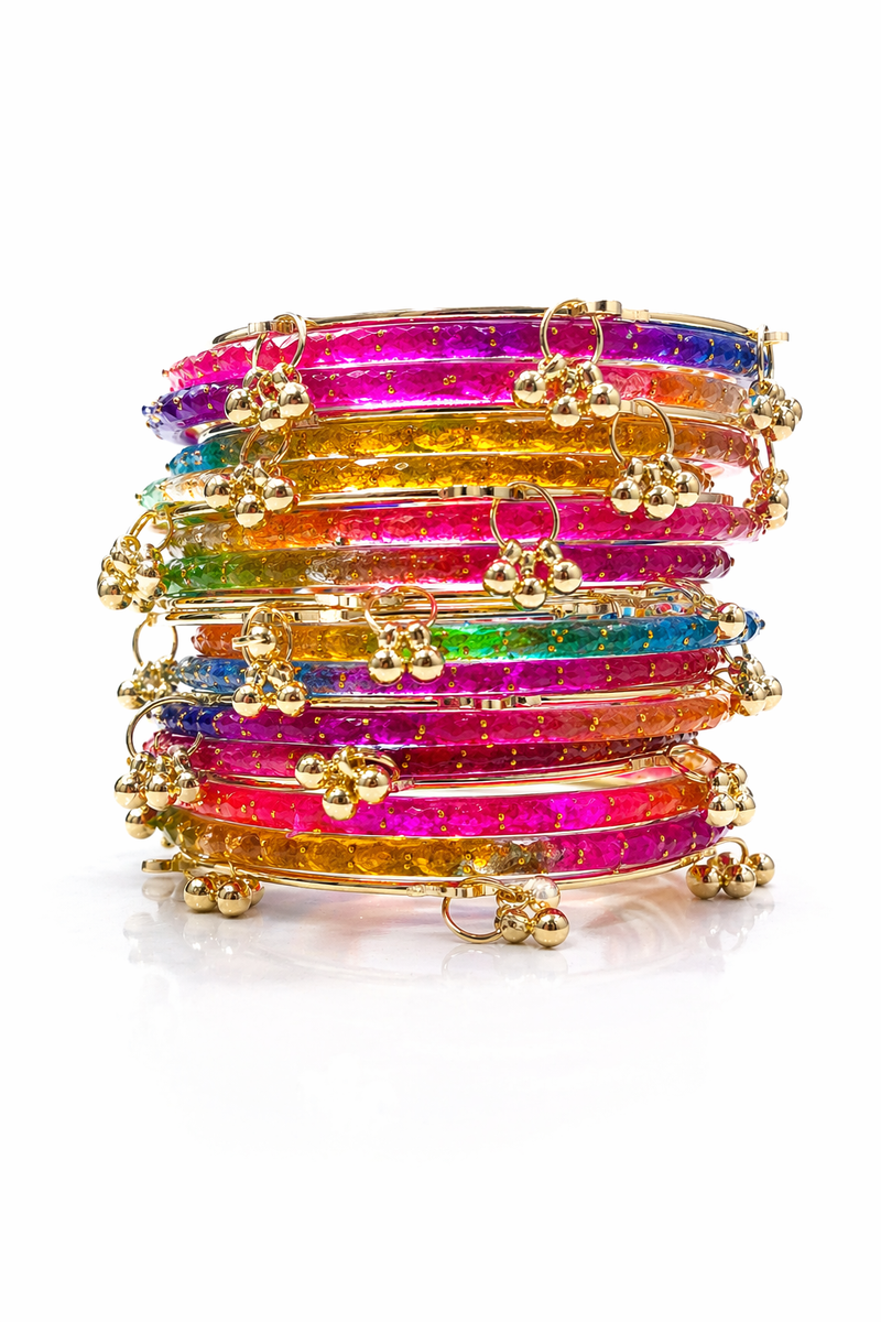 Kashmir Multi Colour Ghungroo Bangles for Women-Girls Festive Wear Traditional Set✨