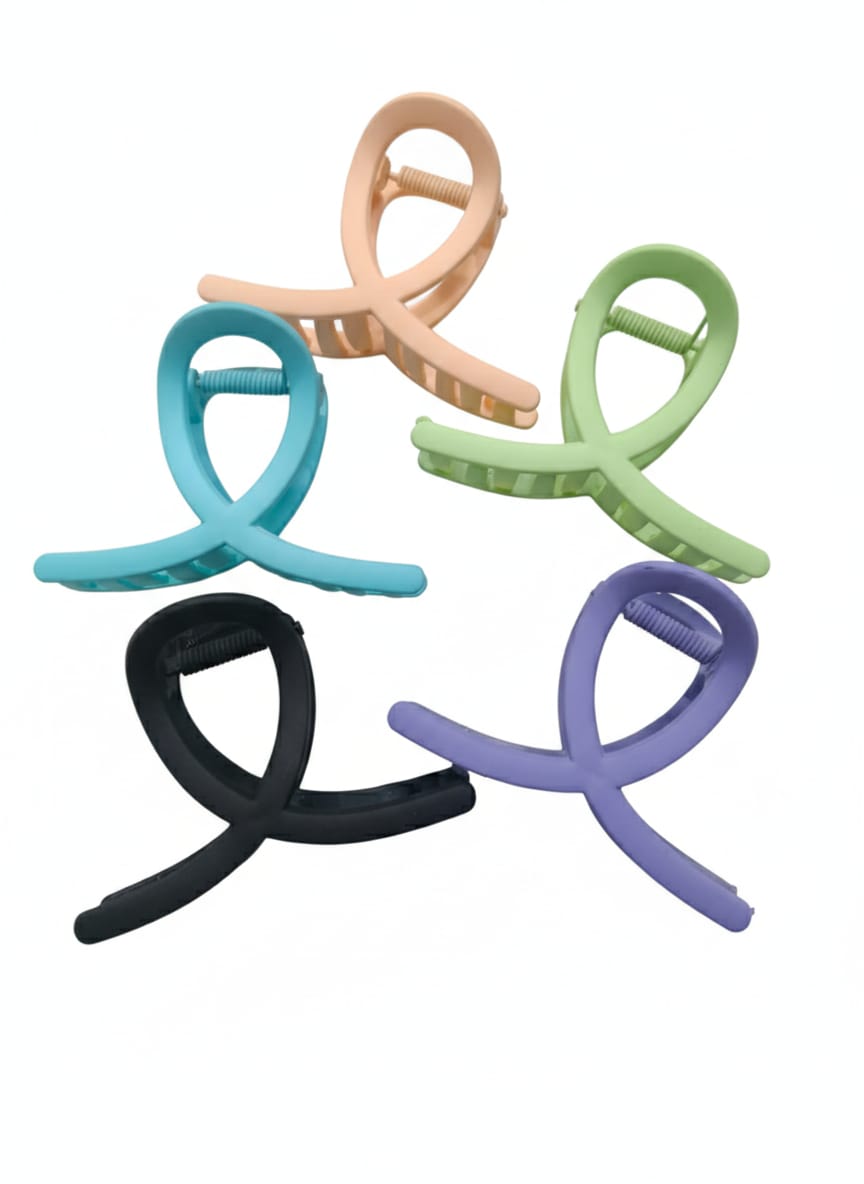 5 Pcs Big jumbo Hair Claw Clutcher Clips| Multi colour women & girls non Slip