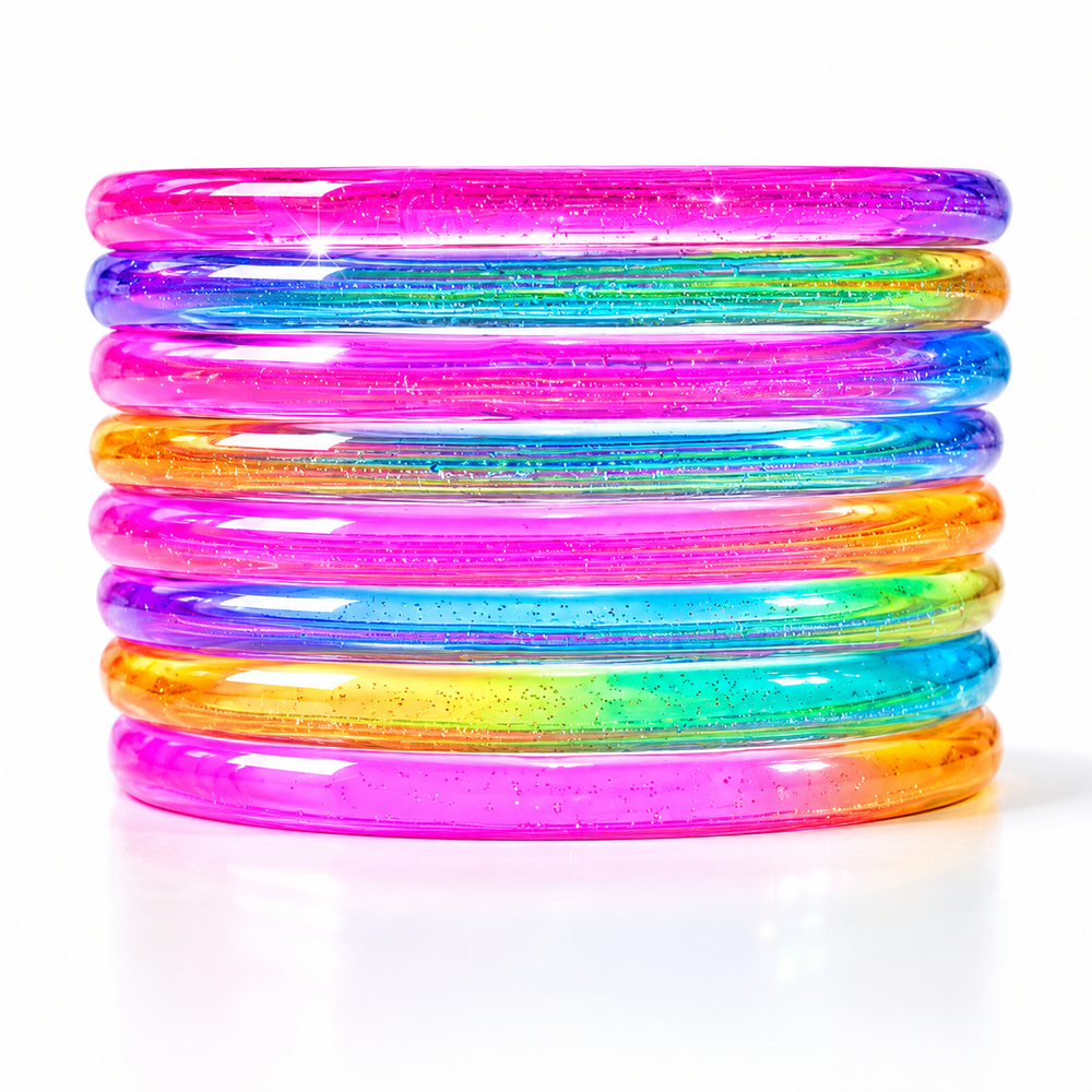 New Trending Jelly Bangles Set for Women & Girls | Multicolor Pack of 8