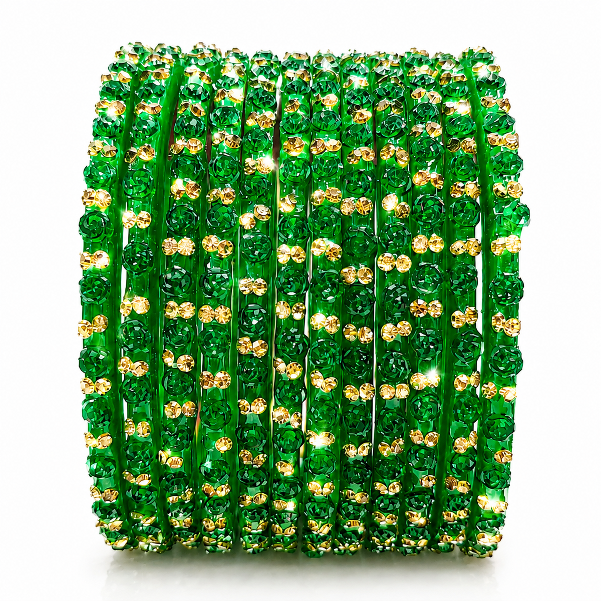 Anti Tarnish New Green Rose Design Bangles for Women & Girls| Pack of 12