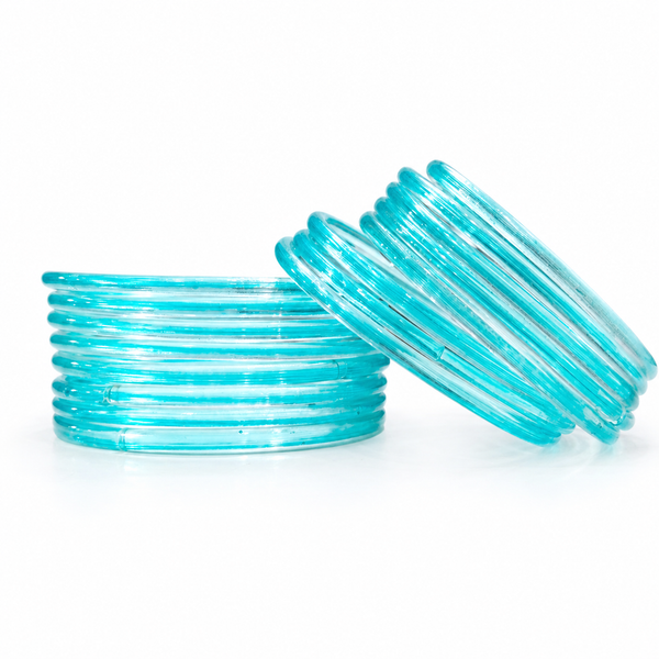 Aqua Blue Jelly Bangles Set of 24 ✨ – Fresh & Stylish Look