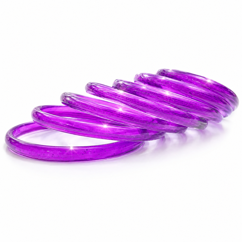 New Trending Purple Jelly Bangles Set for Women & Girls  Pack of 8 Pcs