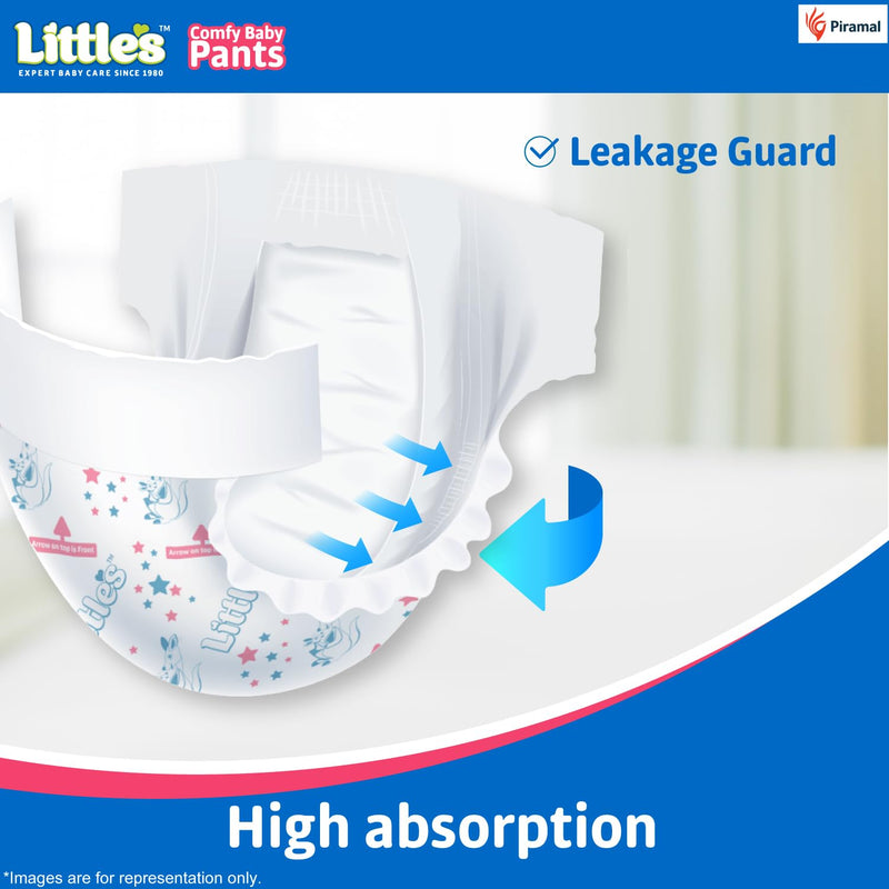 Little's Baby Diapers L Size (Large) Pants Style | 9-14 kg | 8Count | Comfy Nights Baby Diaper Pants