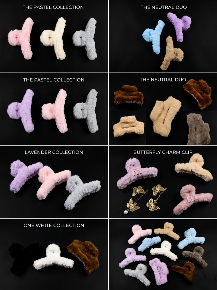 Premium Velvet Hair Clutcher Set (Pack of 3)