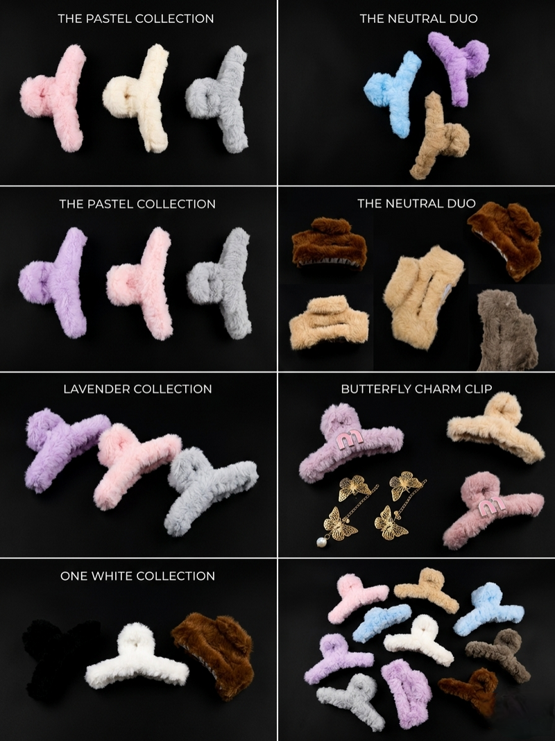 Premium Velvet Hair Clutcher Set (Pack of 3)