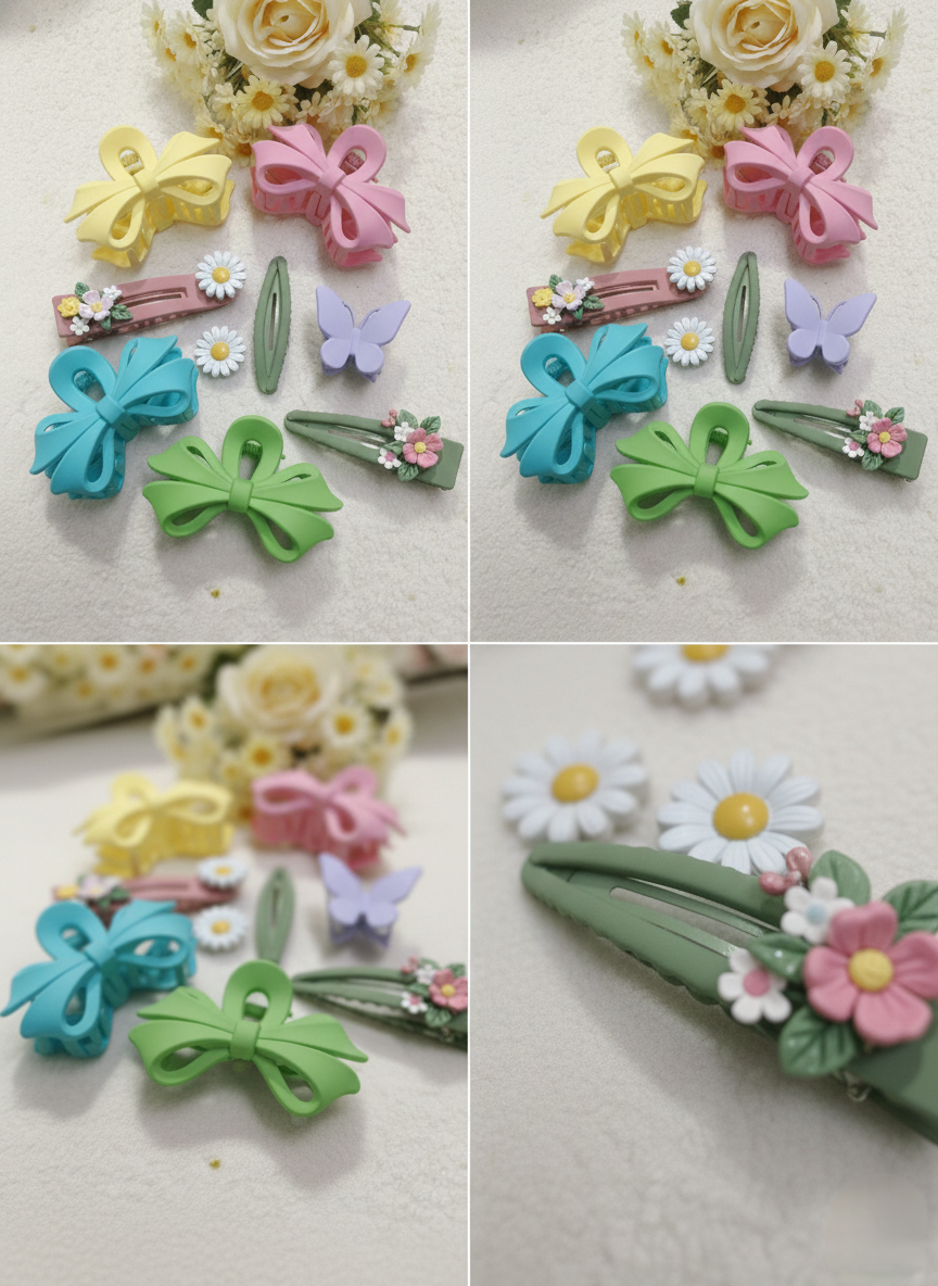 5 Pcs Hair Claw Combo matte thick Hair Claw Flower Fancy Hair Clutchur For women, girls