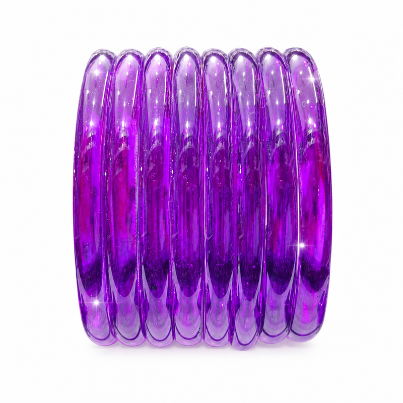 New Trending Purple Jelly Bangles Set for Women & Girls  Pack of 8 Pcs