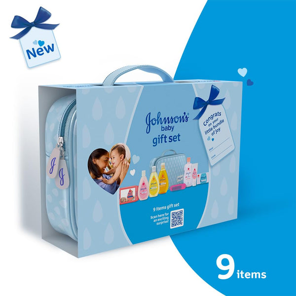 Johnson’s Baby Gift Pack with Pouch (9 Pieces)