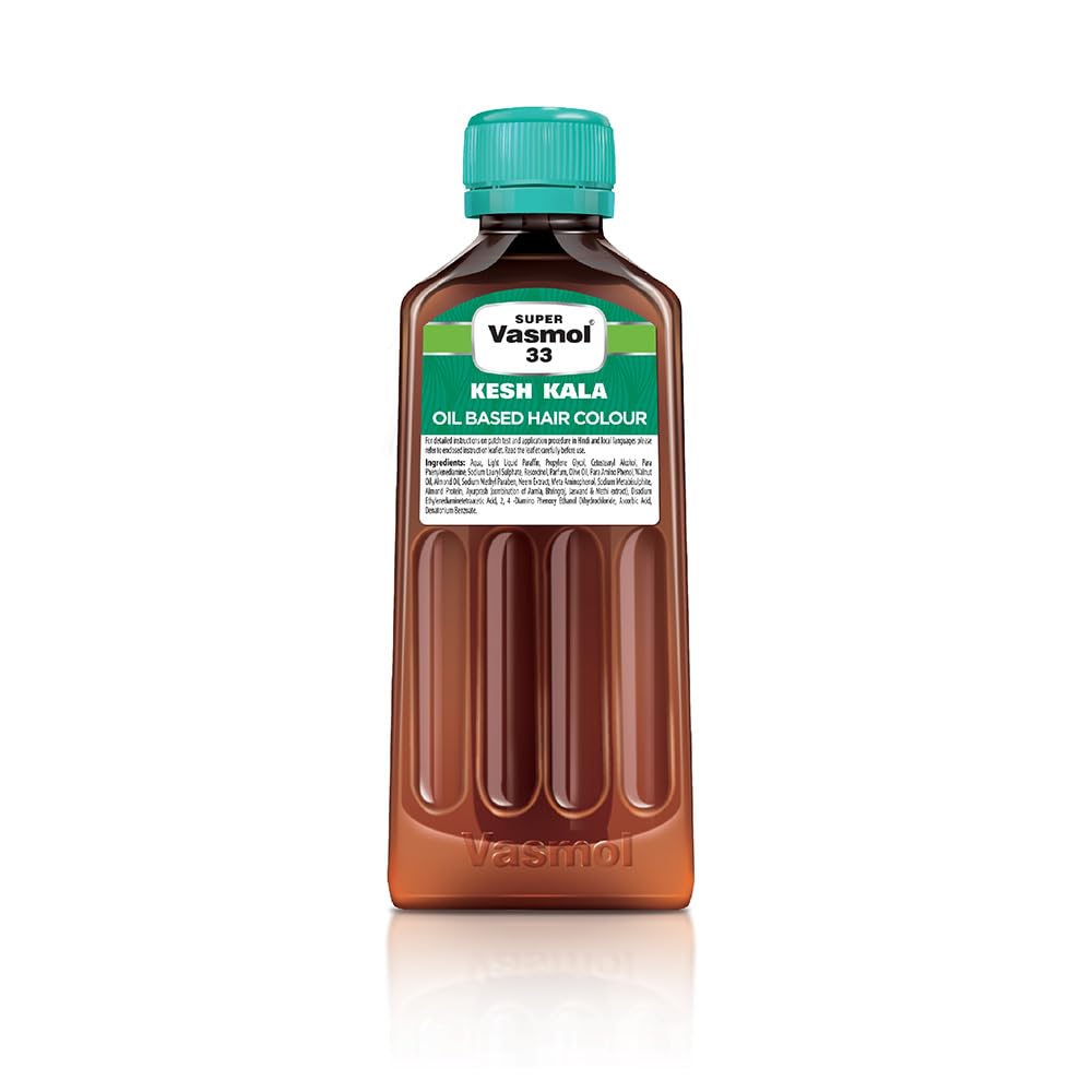 Vasmol Super 33 Kesh Kala 50Ml - Pack Of 3 I Black Colour I Oil Based Hair Colour I Improved With 3 New Oils I